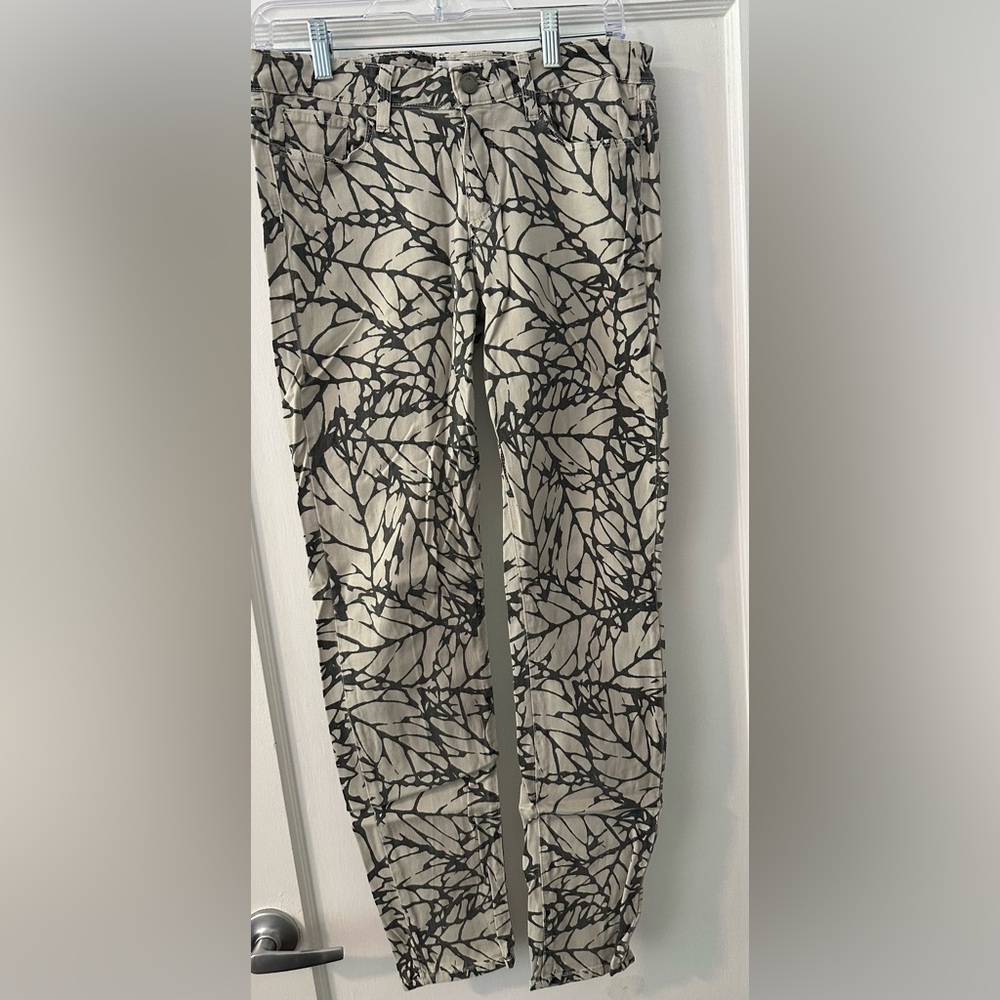 PAIGE Black and Cream Patterned Jeans